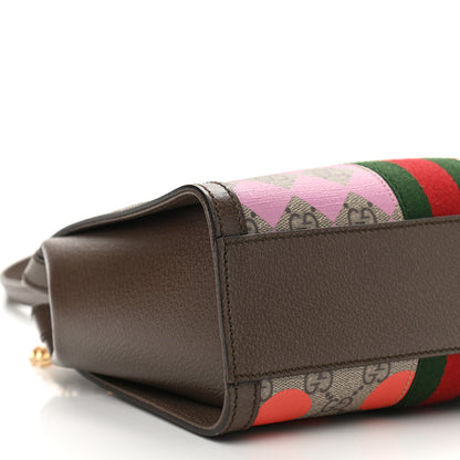 Gucci GG Supreme Monogram Equestrian Web Small Ophidia Tote Bag Beige Multicolor New Acero 9 of 10
