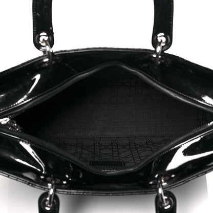 Christian Dior Patent Cannage Large Lady Dior Black 5 of 13