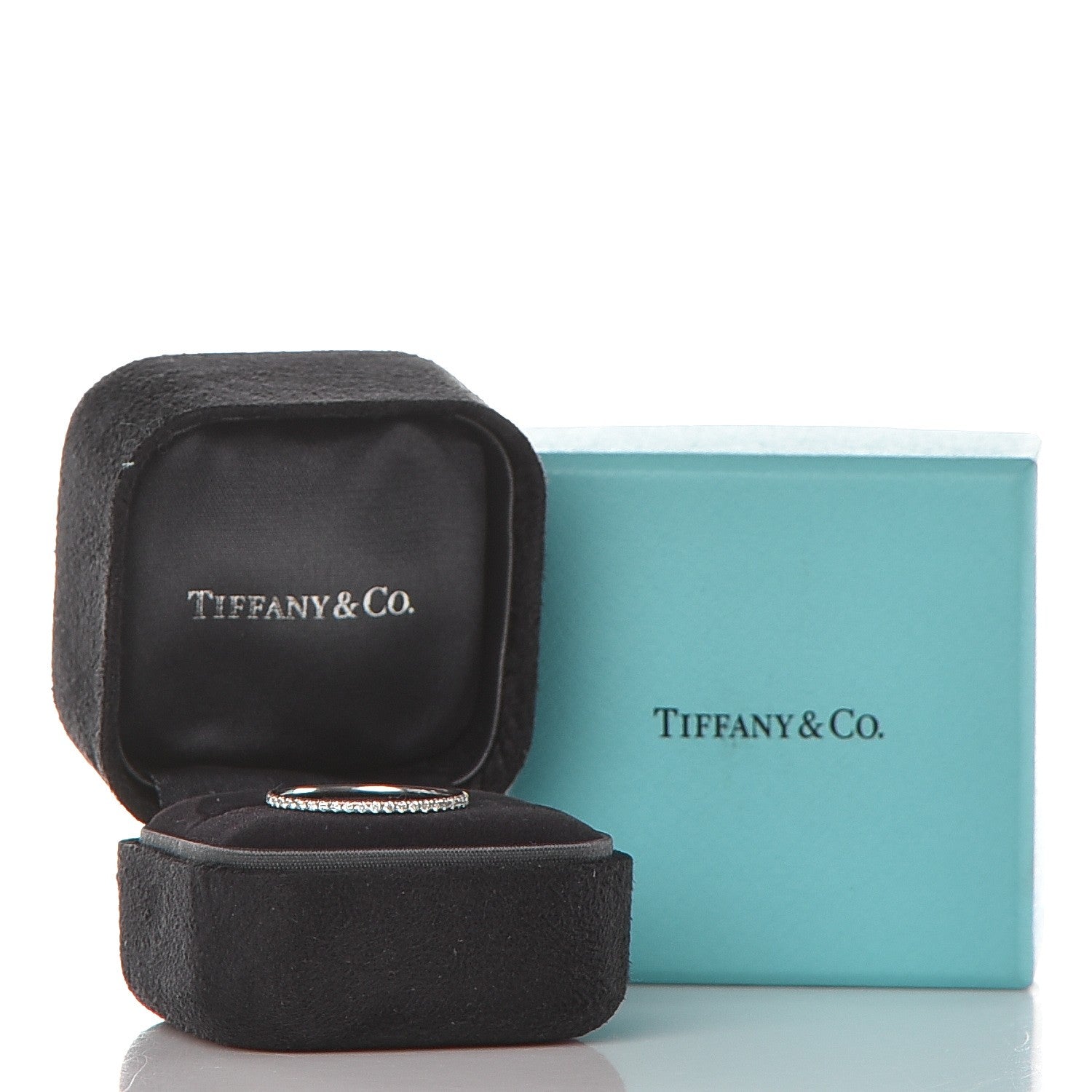 Tiffany 18K White Gold Diamond Metro Ring 60 9.25 4 of 4
