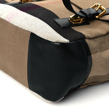 Burberry Canvas Mega Check Large Baildon Messenger Bag Black 10 of 11