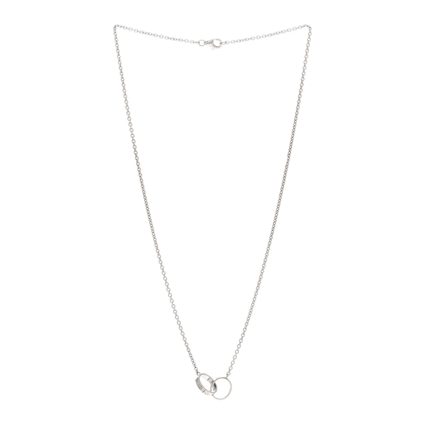 18K White Gold Interlocking LOVE Necklace
