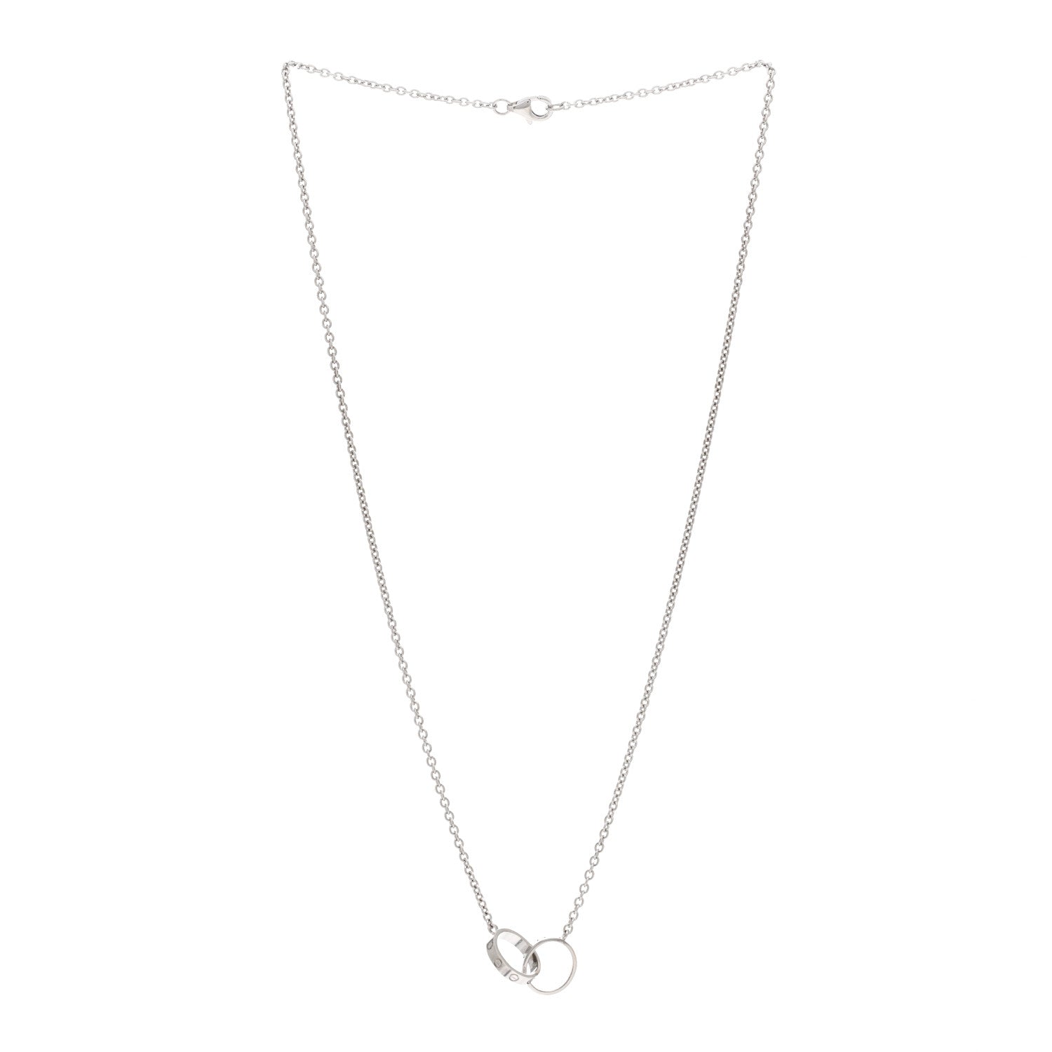 Cartier 18K White Gold Interlocking LOVE Necklace 3 of 4
