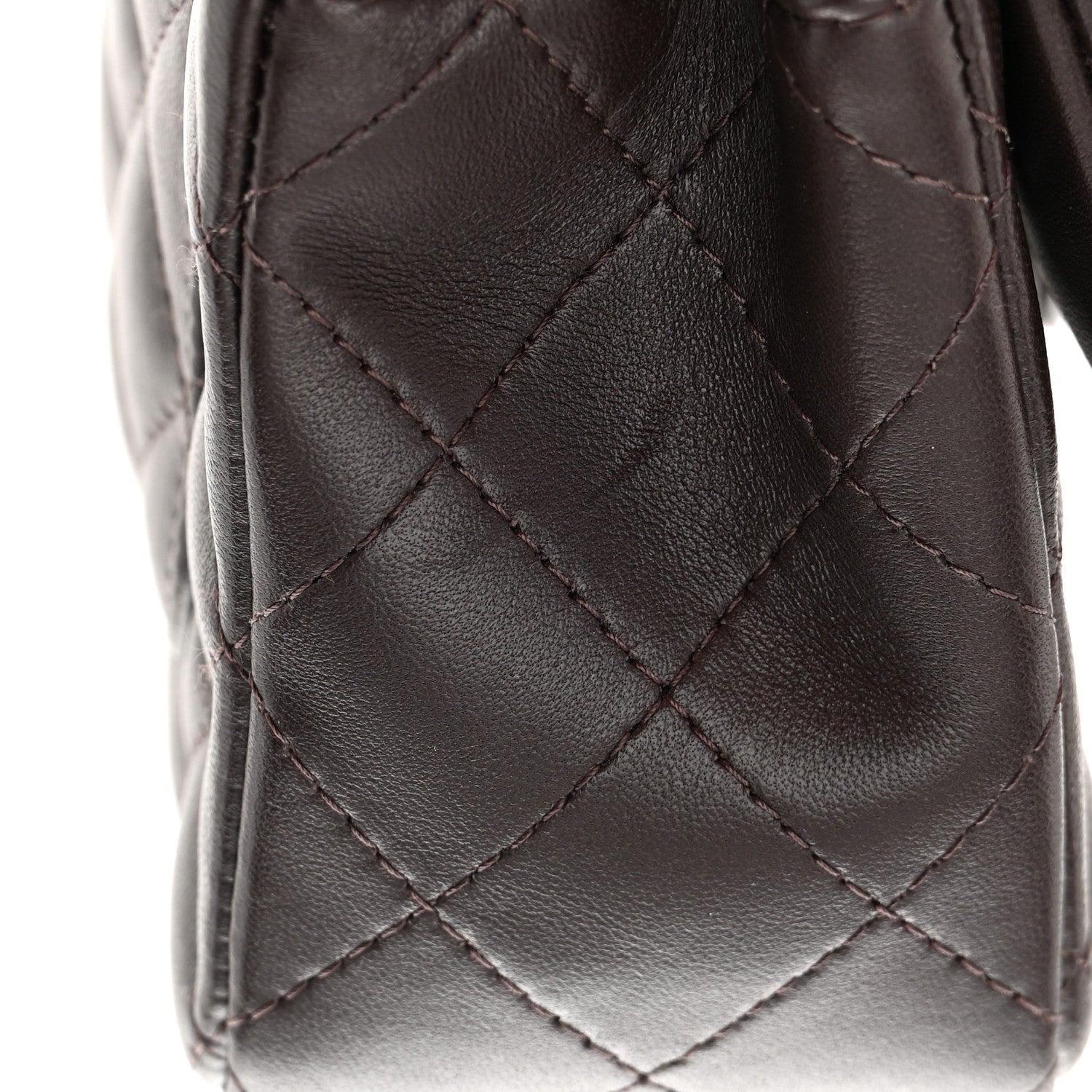 Chanel Lambskin Quilted Mini Rectangular Flap Dark Brown 16 of 16