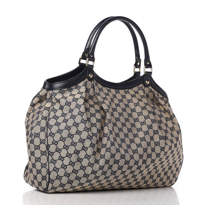 Gucci Monogram Calfskin Large Sukey Tote Beige Blue 3 of 10