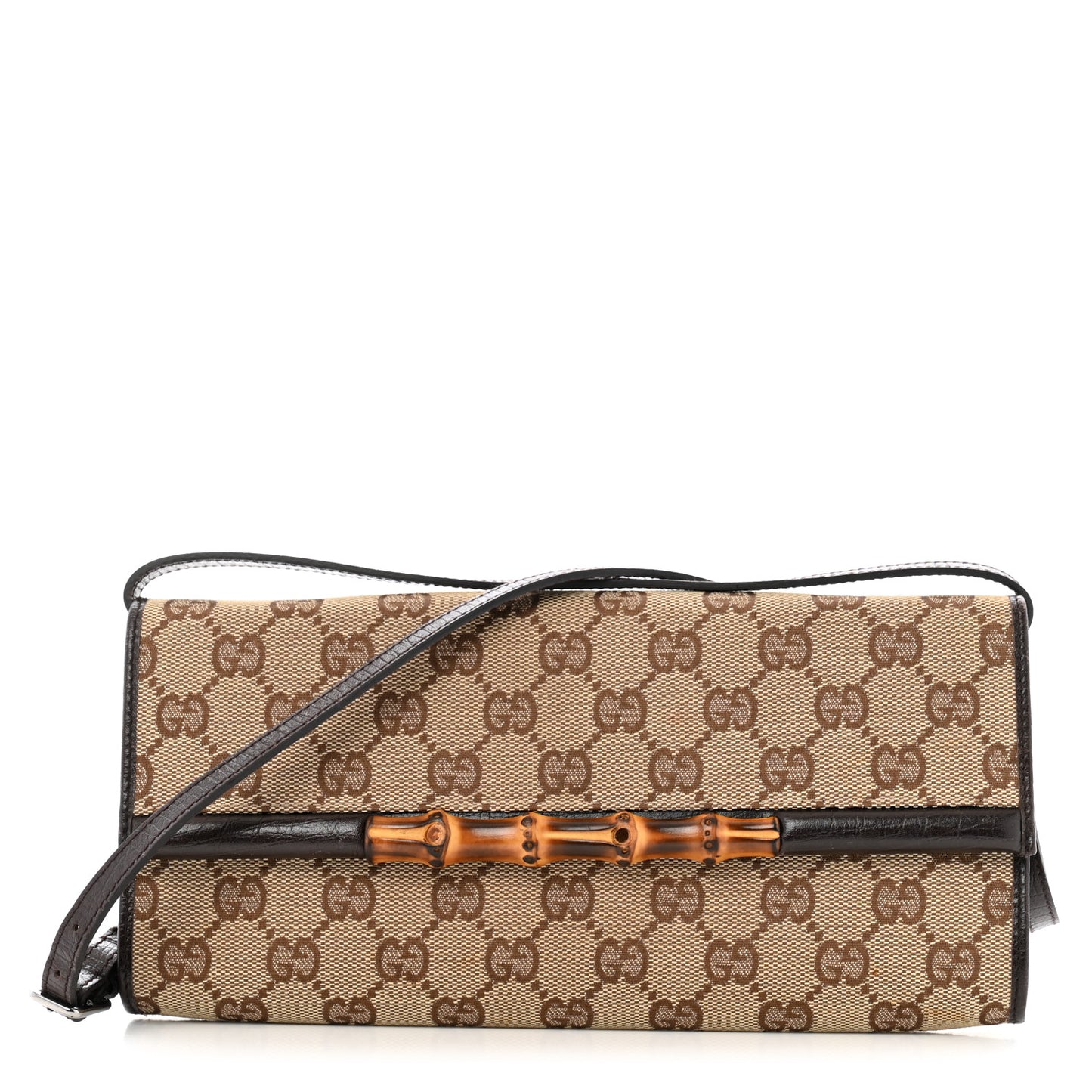 Monogram Bamboo Bar Clutch Dark Brown
