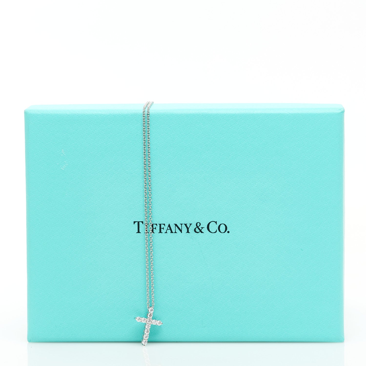 Tiffany Platinum Diamond Mini Cross Pendant Necklace 6 of 6