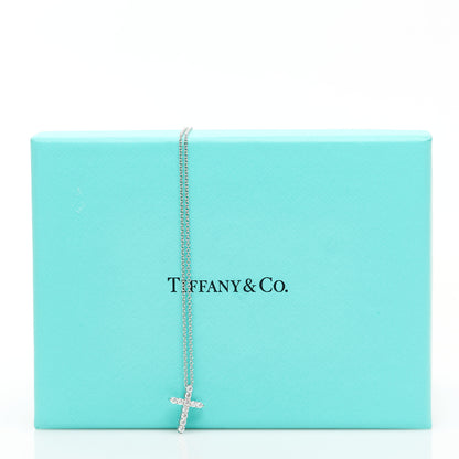Tiffany Platinum Diamond Mini Cross Pendant Necklace 6 of 6
