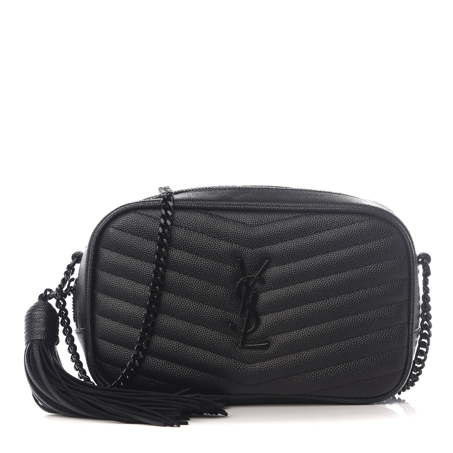 Saint Laurent Grain De Poudre Matelasse Monogram Mini Lou Camera Bag Black 1 of 9