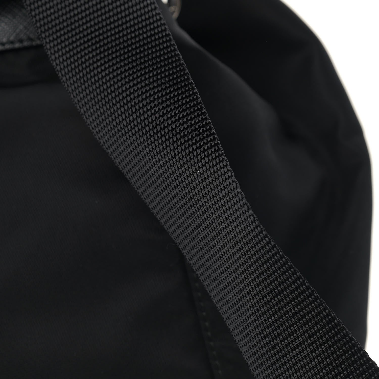 Prada Nylon Vela Saffiano Medium Cinch Backpack Black 10 of 11