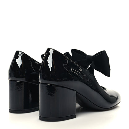 Chanel Patent Calfskin Grosgrain CC Mary Jane Pumps 36 Black 4 of 8