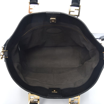 Fendi Cuoio Romano Selleria Medium FF Tote Black 5 of 14