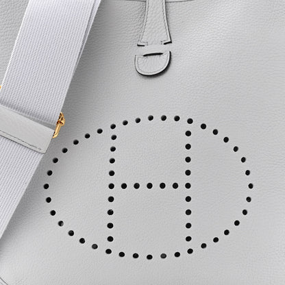 Hermes Taurillon Clemence Evelyne III PM Bleu Pale 7 of 9