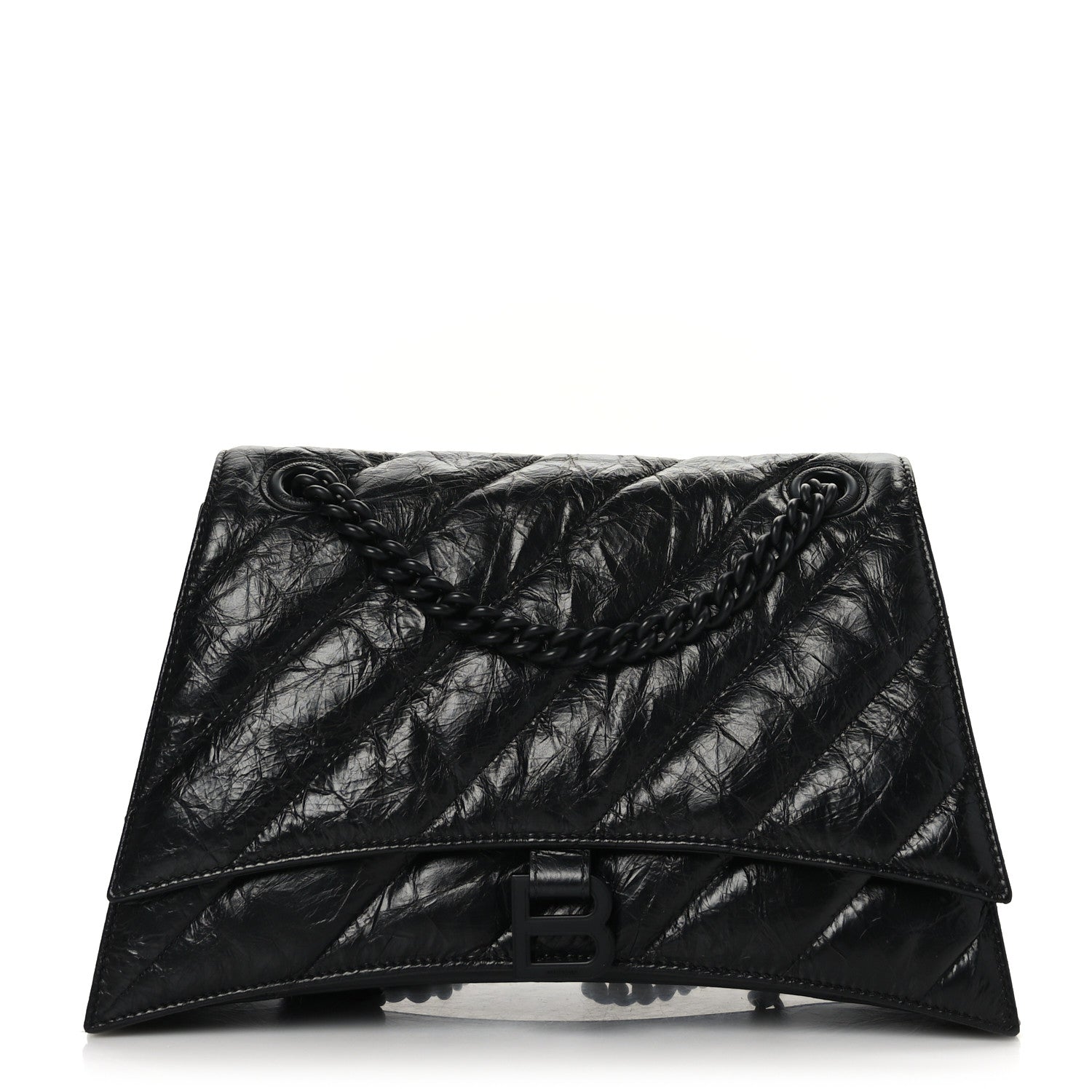 Balenciaga Crushed Calfskin Quilted Matte Black Hardware Medium Crush Chain Bag Black 1 of 9