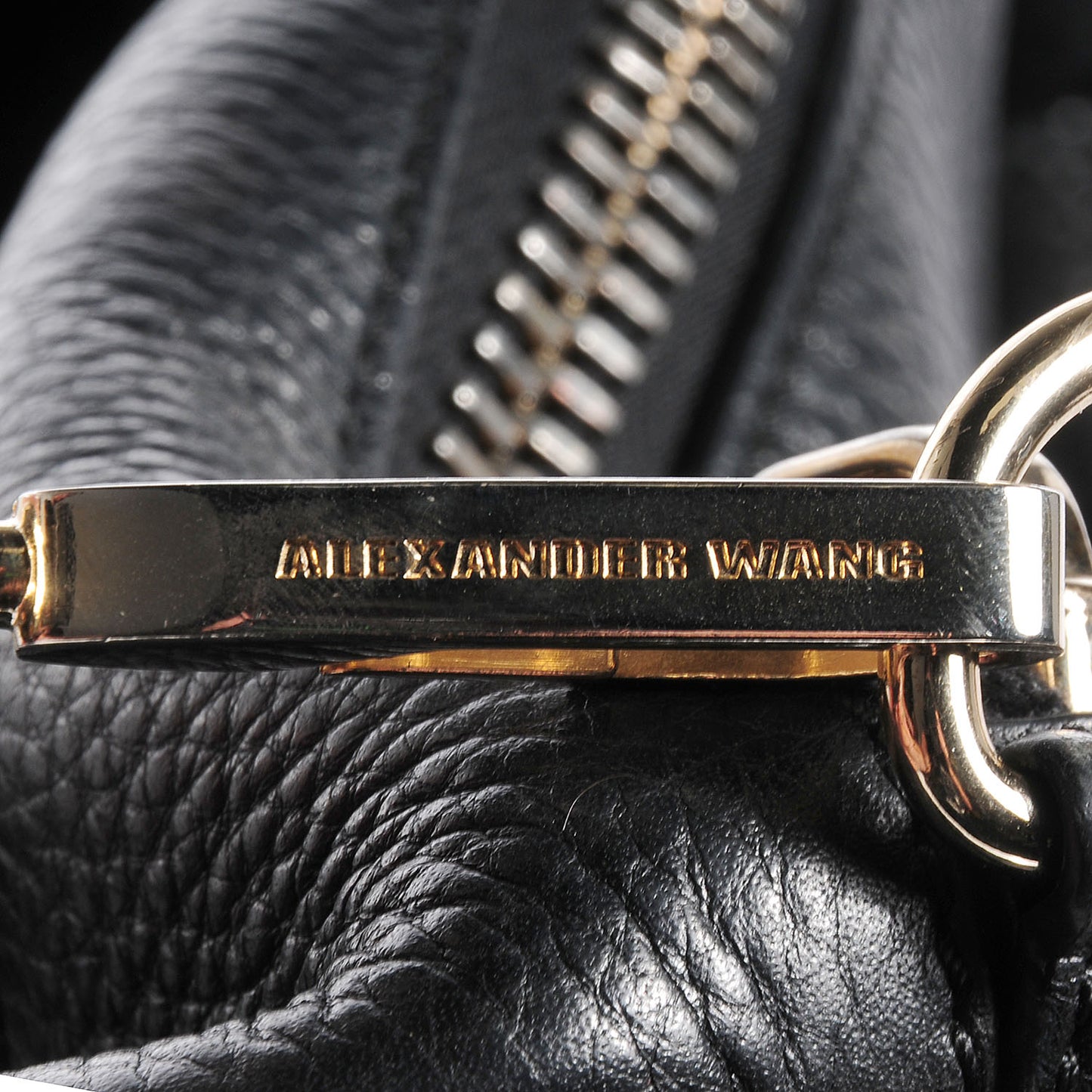 Pebbled Lambskin Rocco with Pale Gold Hardware Soft Black