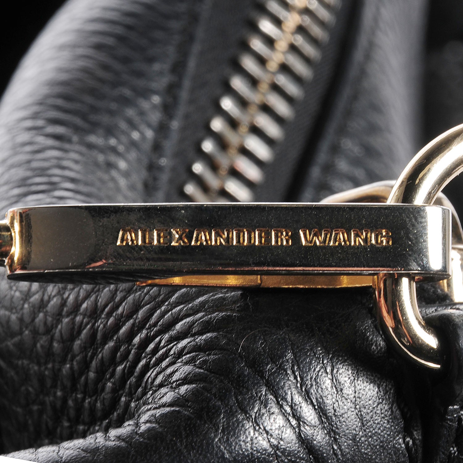 Alexander Wang Pebbled Lambskin Rocco with Pale Gold Hardware Soft Black 6 of 7