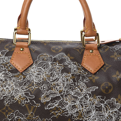 Louis Vuitton Monogram Dentelle Speedy 30 Silver 9 of 9