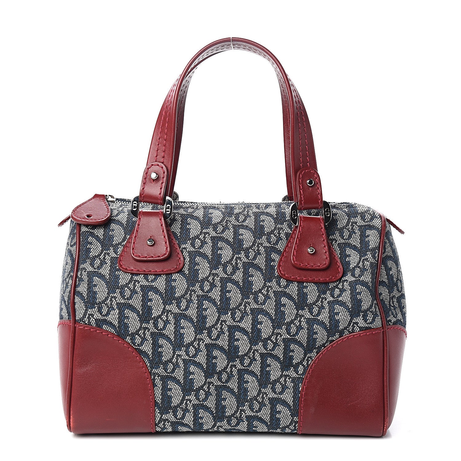 Christian Dior Monogram Boston Navy Red 1 of 11