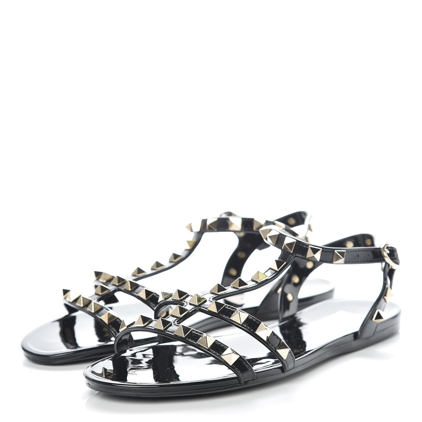 PVC Jelly Rockstud Caged Sandals 36 Black