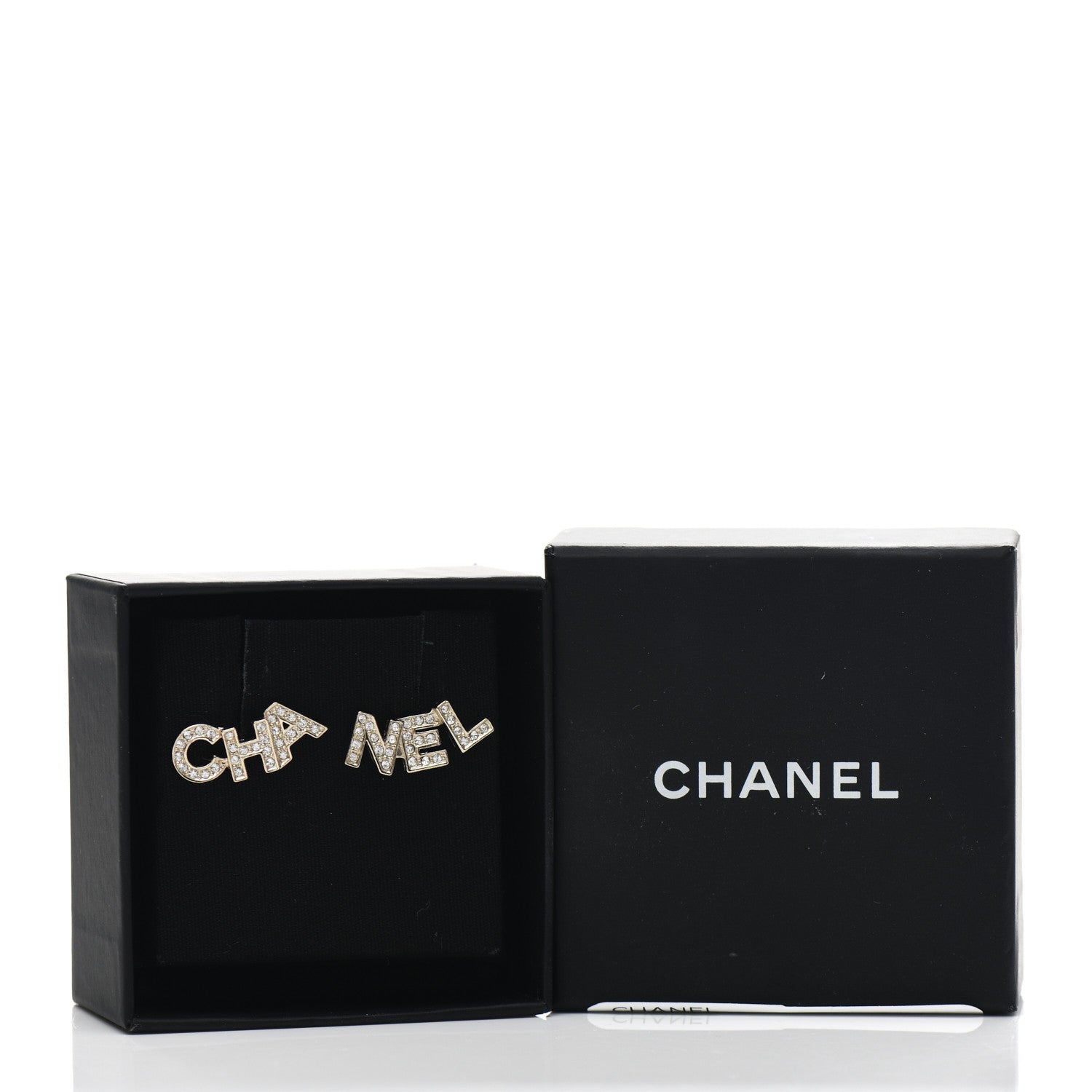 Chanel Crystal Pearl Signature Stud Earrings Gold 5 of 5
