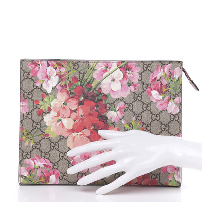 Gucci GG Supreme Monogram Blooms Large Cosmetic Case Beige Multicolor Dry Rose 2 of 10