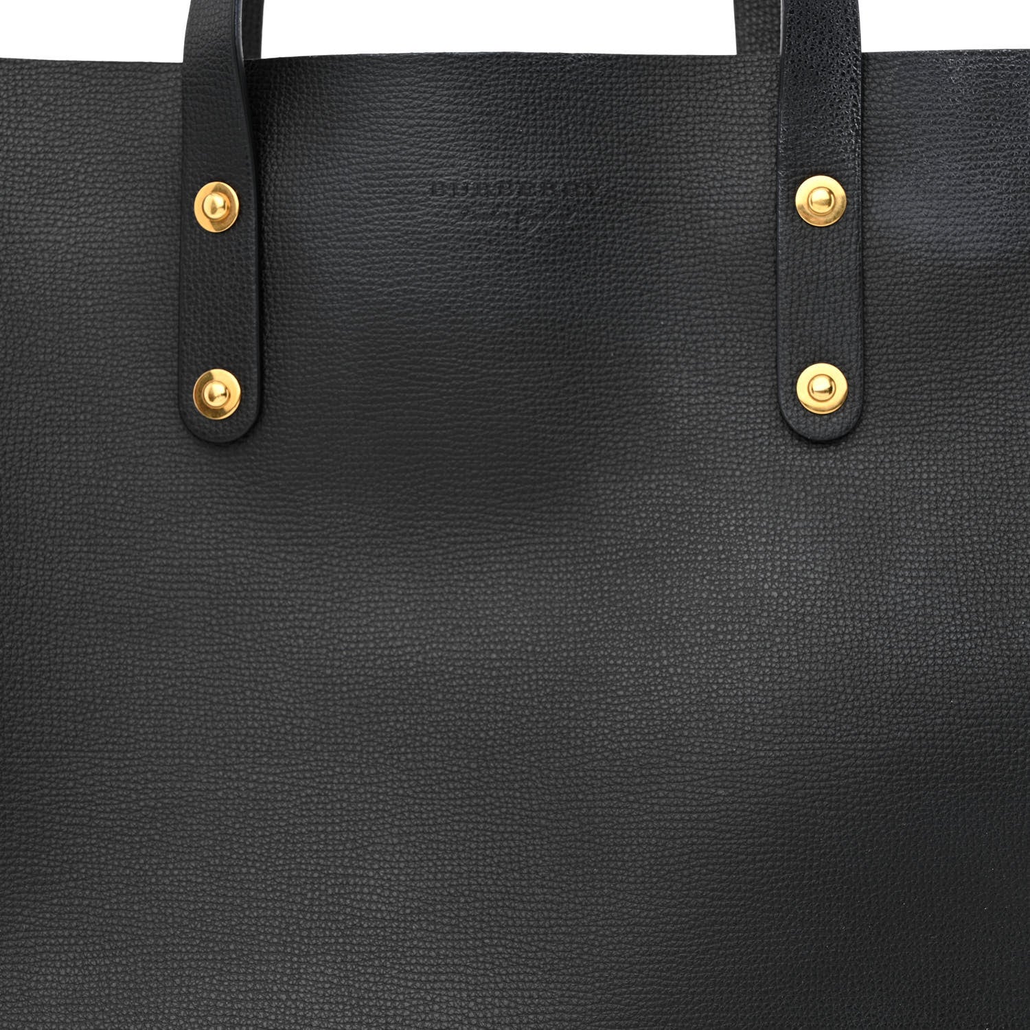 Burberry Grainy Calfskin Haymarket Check Tote Black 7 of 14