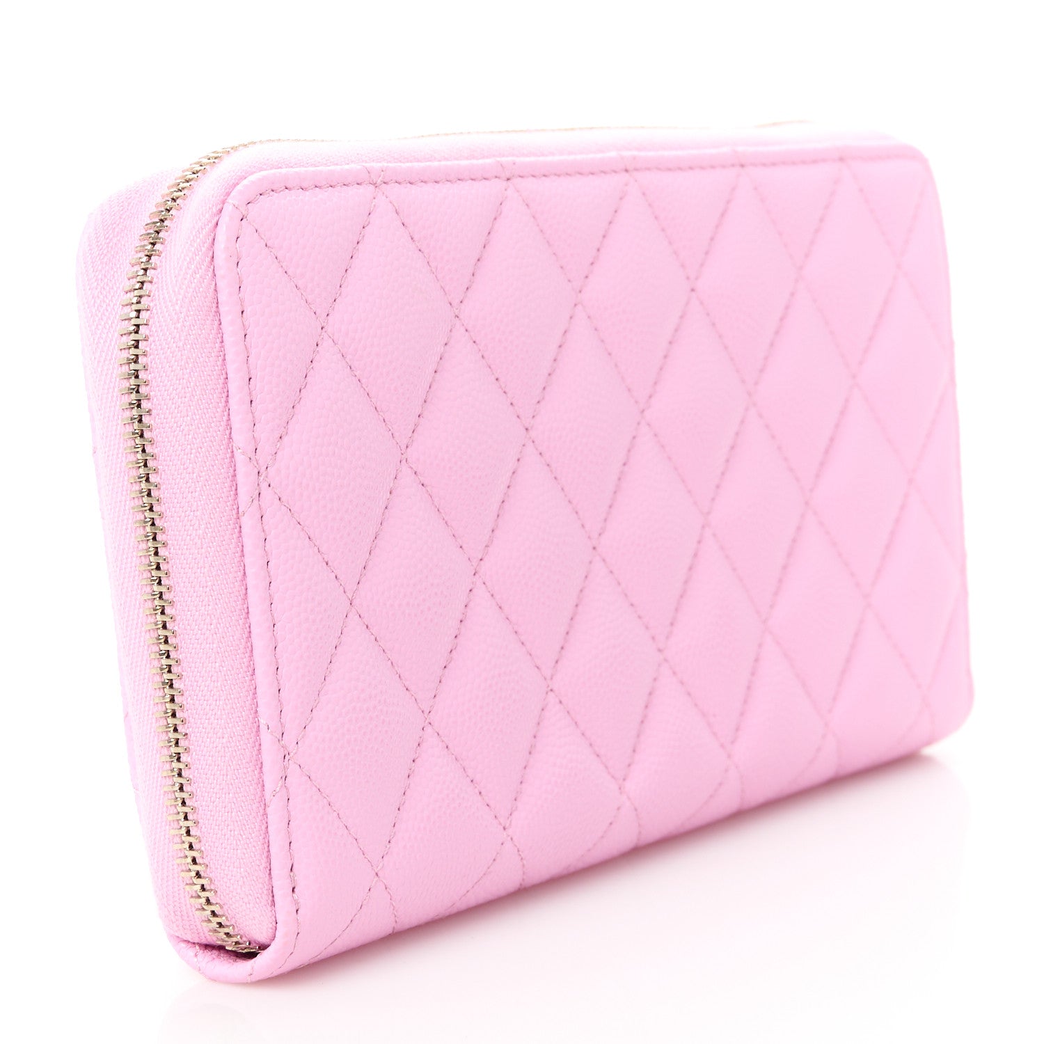 Chanel Caviar Quilted Perforated CC Long Zipped Wallet Pink 3 of 12