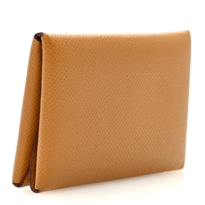 Hermes Epsom Calvi Duo Card Case Biscuit 3 of 6