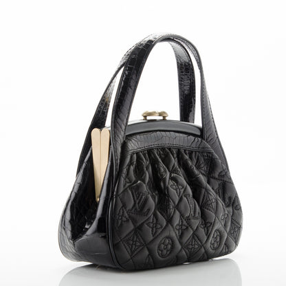 Louis Vuitton Alligator Vienna Sac Fermoir PM Black 3 of 6