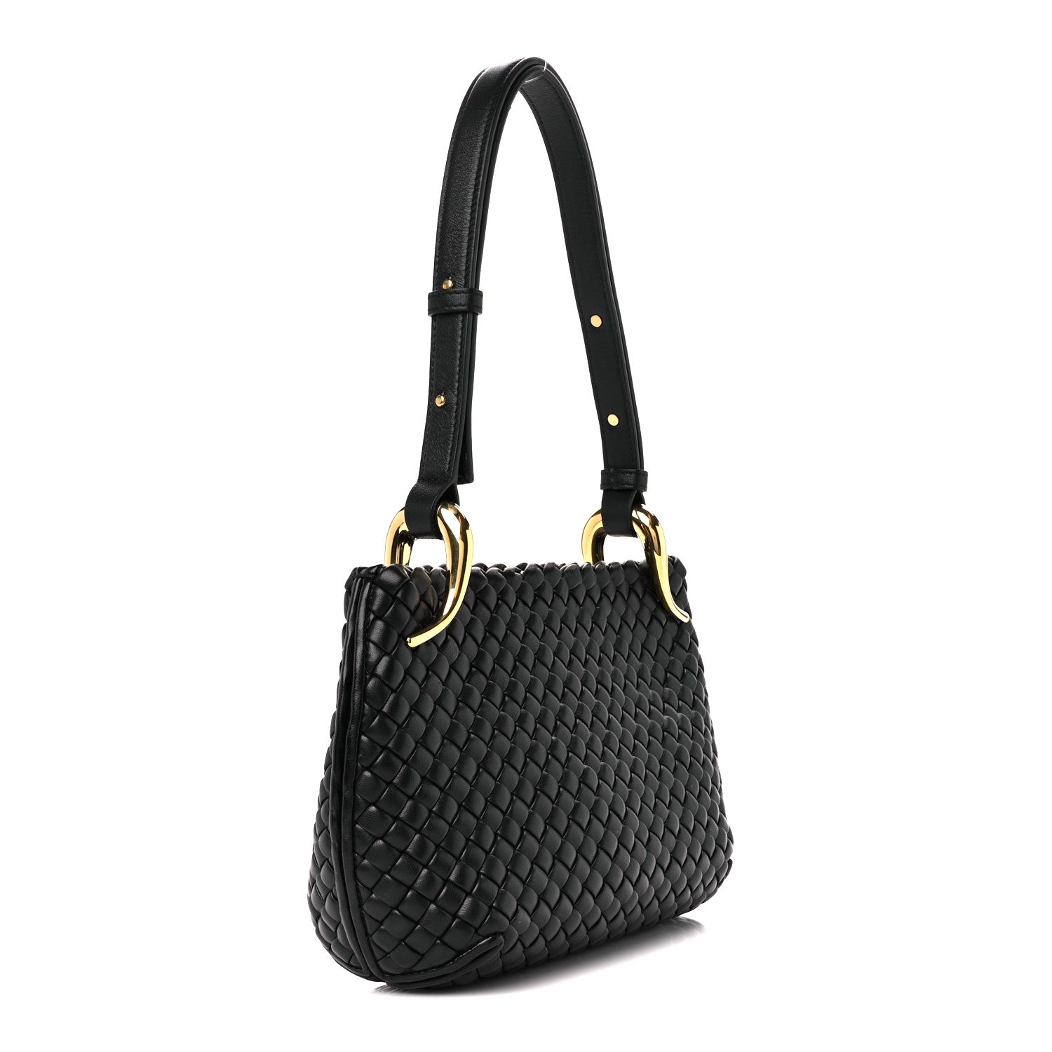 Bottega Veneta Nappa Intrecciato Small Clicker Shoulder Bag Black 3 of 11