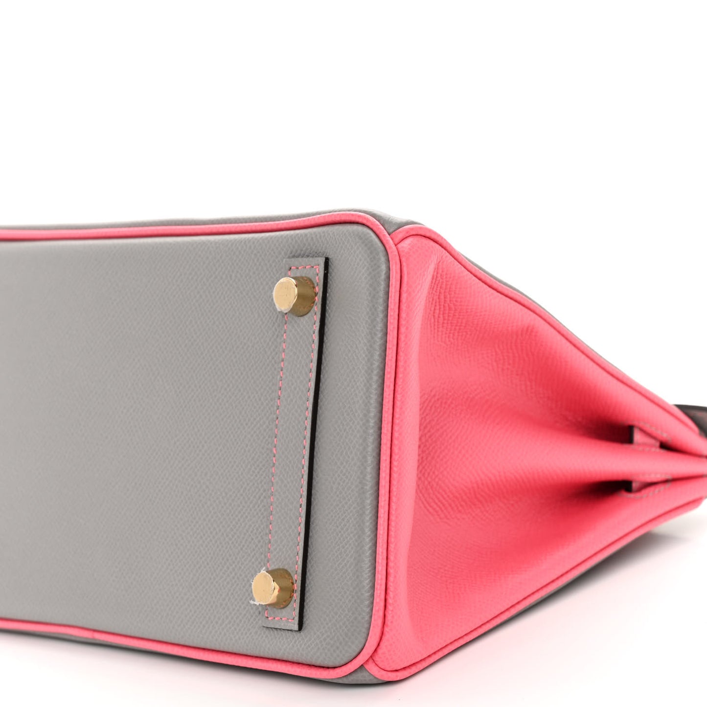 Epsom Horseshoe Birkin 25 Gris Mouette Rose Azalee
