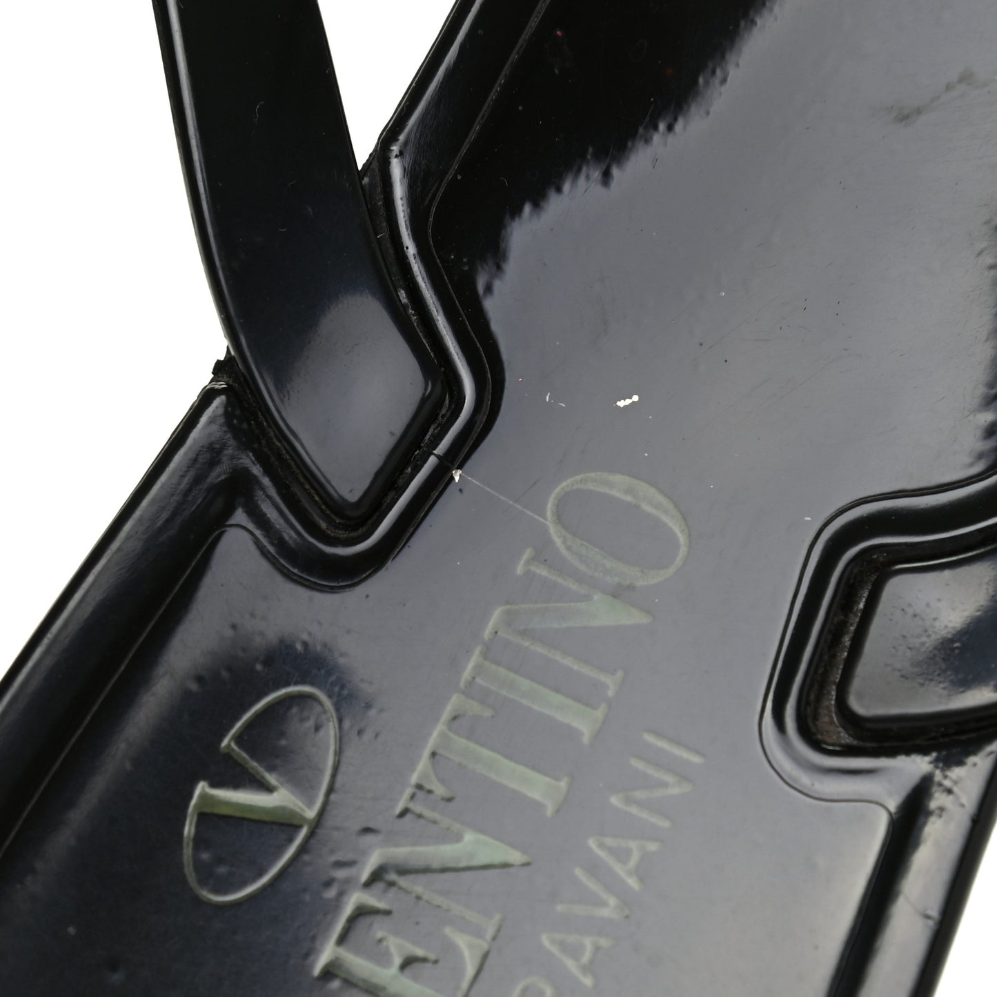 PVC Jelly Rockstud Bow Thong Sandals 38 Black