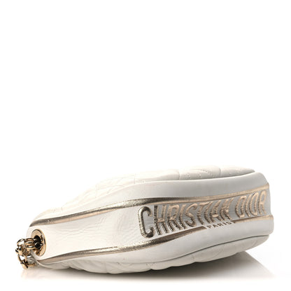 Christian Dior Lambskin Cannage Medium Dior Vibe Hobo Bag Latte 4 of 16
