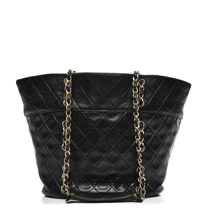 Chanel Lambskin Quilted Shopper Tote Black 1 of 9