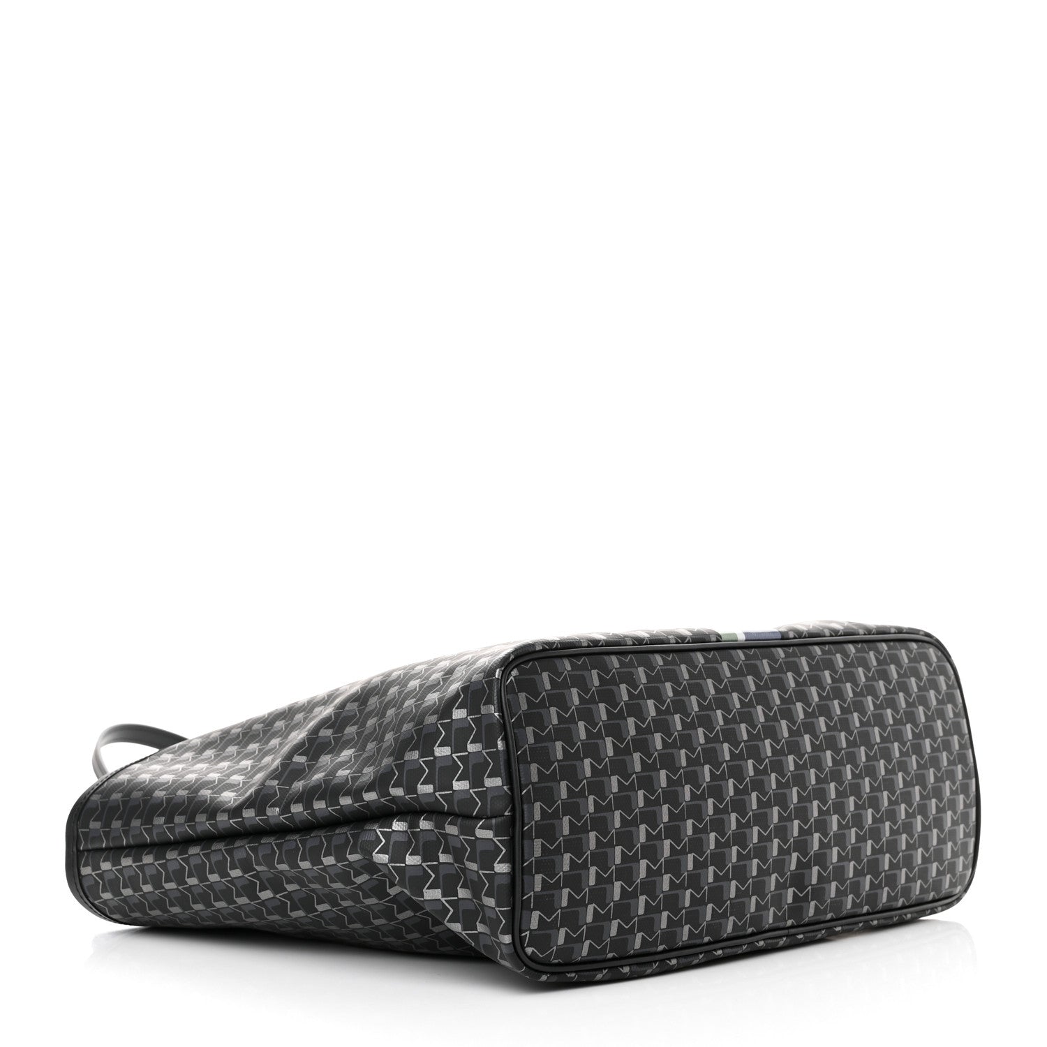 Moynat Grained Calfskin Canvas 1920 Oh! Tote Ruban MM Carbon Silver 4 of 11