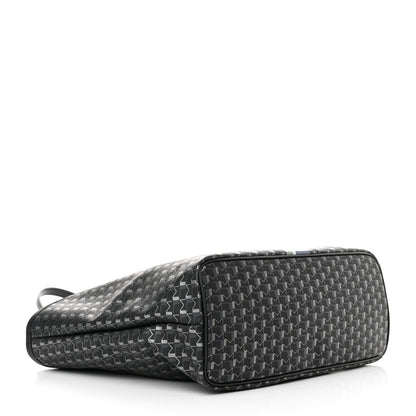 Moynat Grained Calfskin Canvas 1920 Oh! Tote Ruban MM Carbon Silver 4 of 11