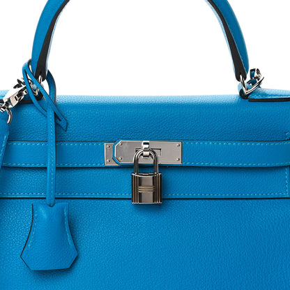 Hermes Evercolor Kelly Retourne 28 Bleu Hydra 7 of 10