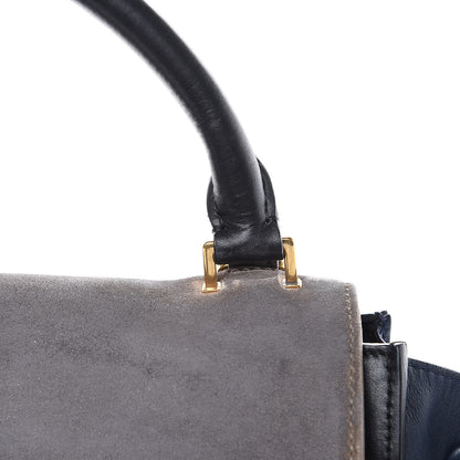 Celine Calfskin Suede Medium Tri-Color Trapeze Grey 17 of 27