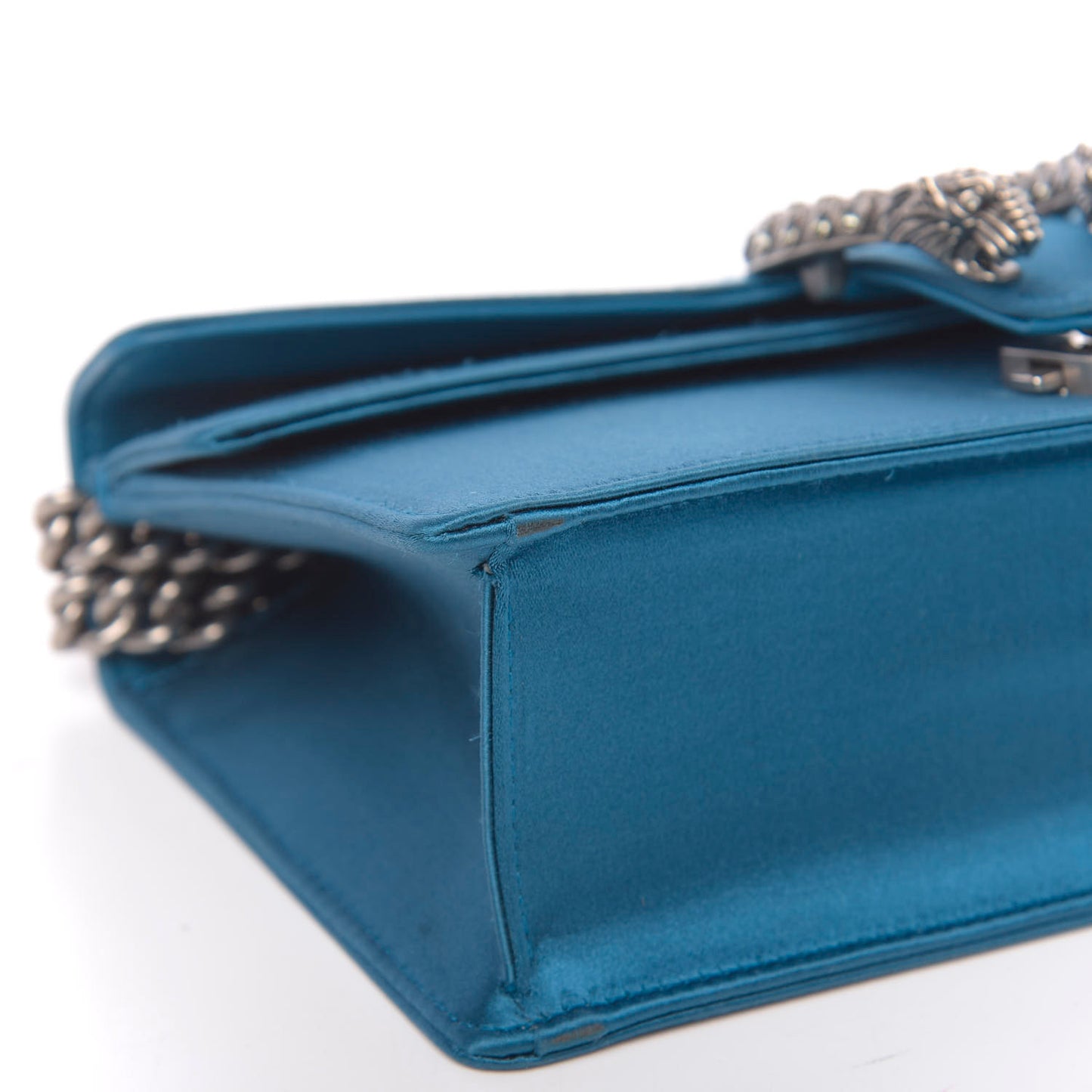 Satin Silk Crystal Small Dionysus Shoulder Bag Turchese Black Diamond