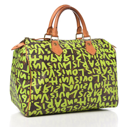 Louis Vuitton Monogram Graffiti Speedy 30 Green 3 of 11