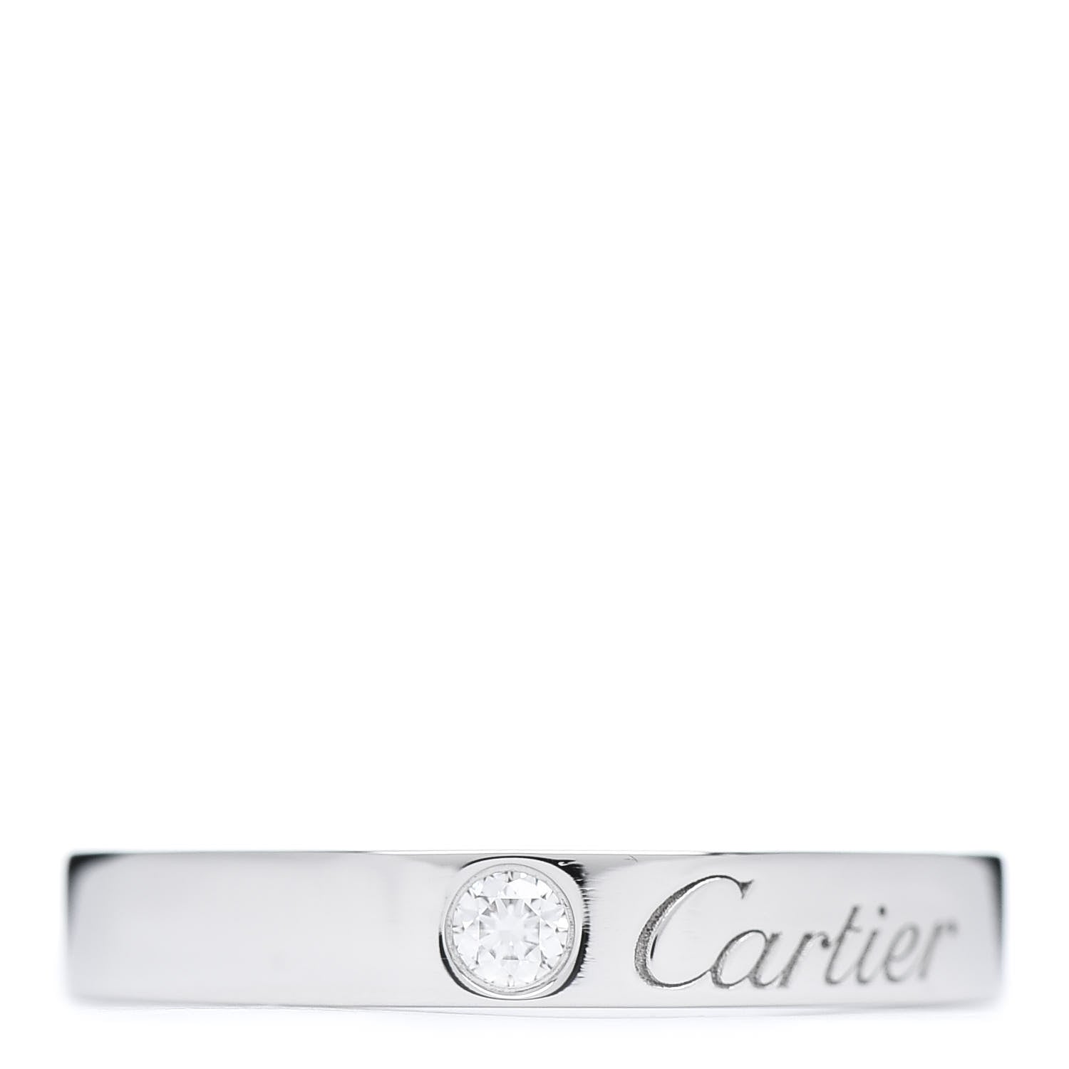 Cartier Platinum Diamond 3mm C De Wedding Band Ring 48 4.5 1 of 6