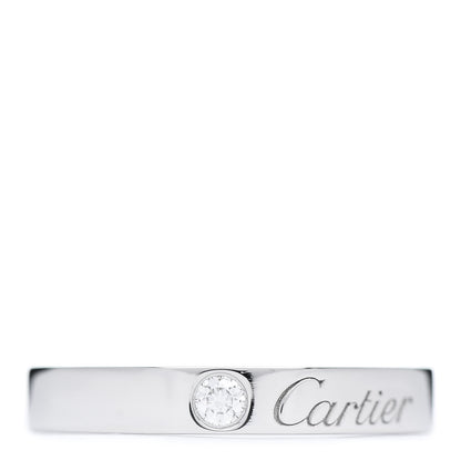 Cartier Platinum Diamond 3mm C De Wedding Band Ring 48 4.5 1 of 6