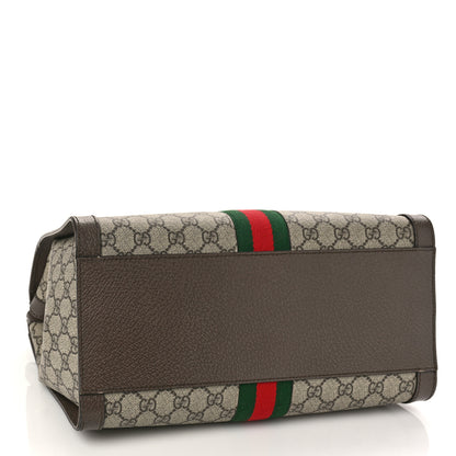 Gucci GG Supreme Monogram Web Medium Ophidia Tote Bag Brown 4 of 10