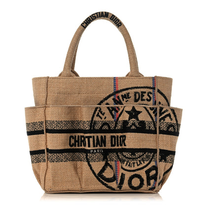 Christian Dior Union Jute Canvas Small Catherine Tote Beige 1 of 11