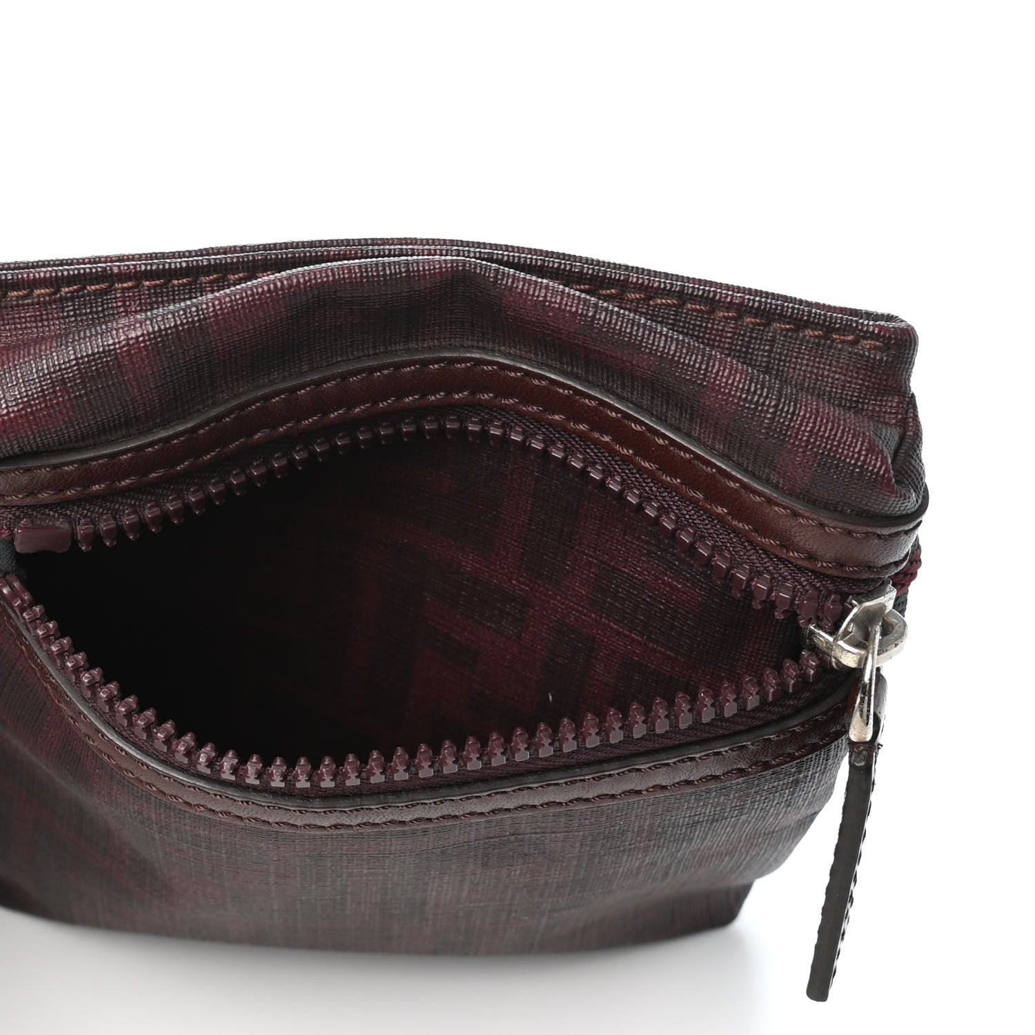 Fendi Zucca Spalmati Belt Bag Bordeaux Bulgaro 4 of 5