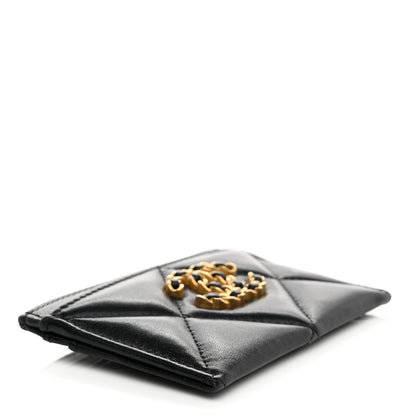 Chanel Lambskin Quilted Chanel 19 Card Holder Black 4 of 9
