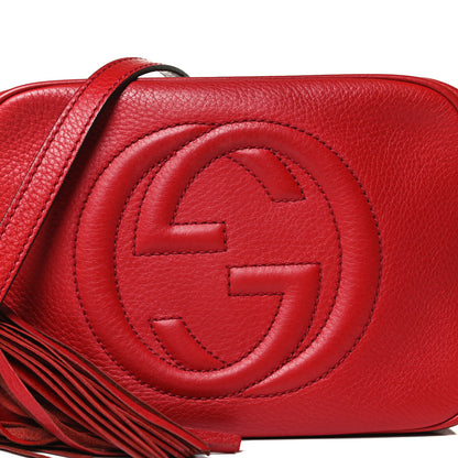 Gucci Pebbled Calfskin Small Soho Disco Bag Tabasco Red 6 of 14