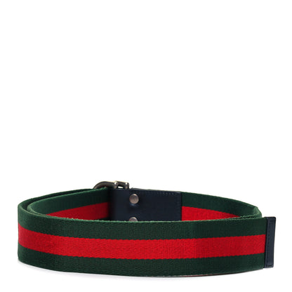 Gucci Canvas Web D Ring 40mm Belt 90 36 Green Red 2 of 3