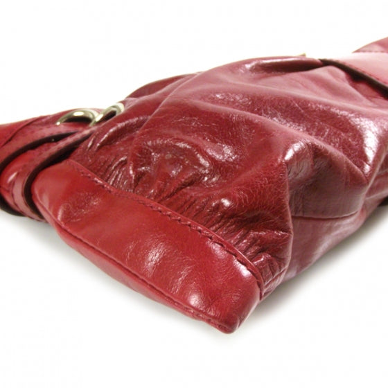 Leather Convertible Rio Oversized Clutch Red