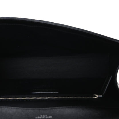 Saint Laurent Grain De Poudre Textured Mixed Matelasse Large Triquilt Monogram Satchel Black 5 of 10