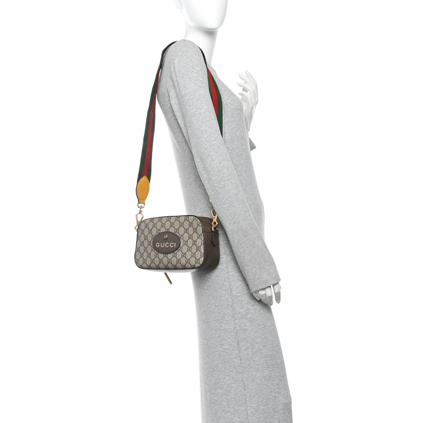 GG Supreme Monogram Web Neo Vintage Shoulder Bag Beige New Acero Crop
